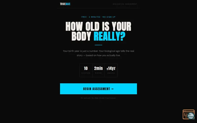 Screenshot of TrueAge — Free Biological Age Calculator