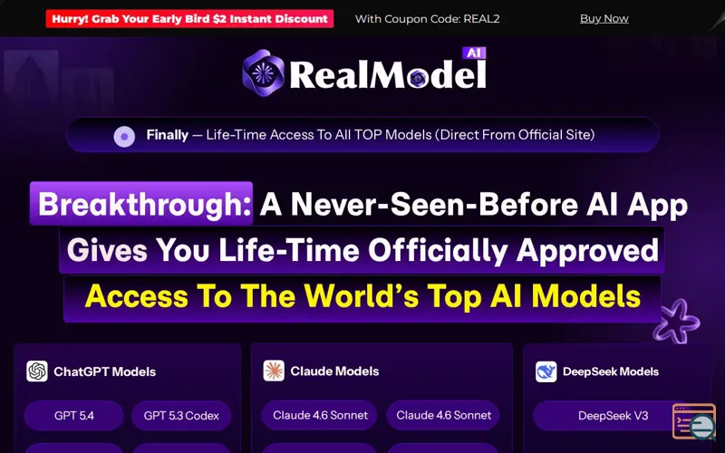 Screenshot of RealModel AI, a launch using LiteSpeed Cache