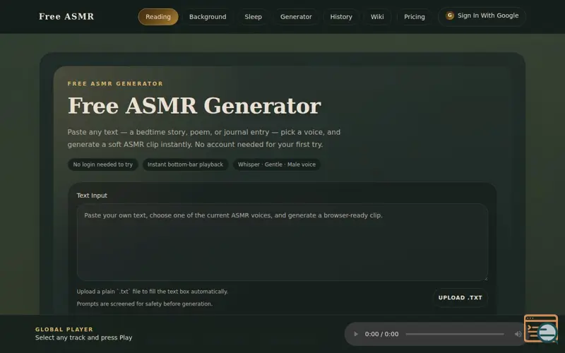 Screenshot of Free ASMR