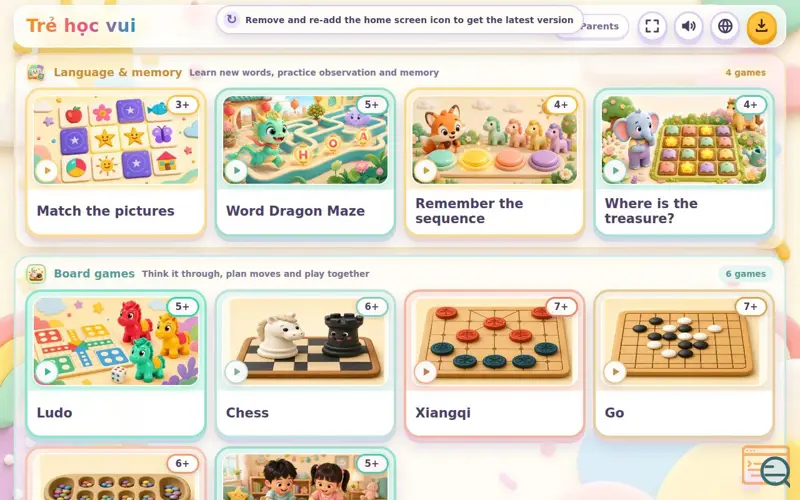 Screenshot of Trẻ học vui — Trò chơi giáo dục miễn phí cho bé