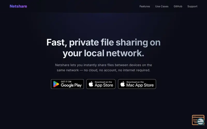 Screenshot of NetShare-share file in local