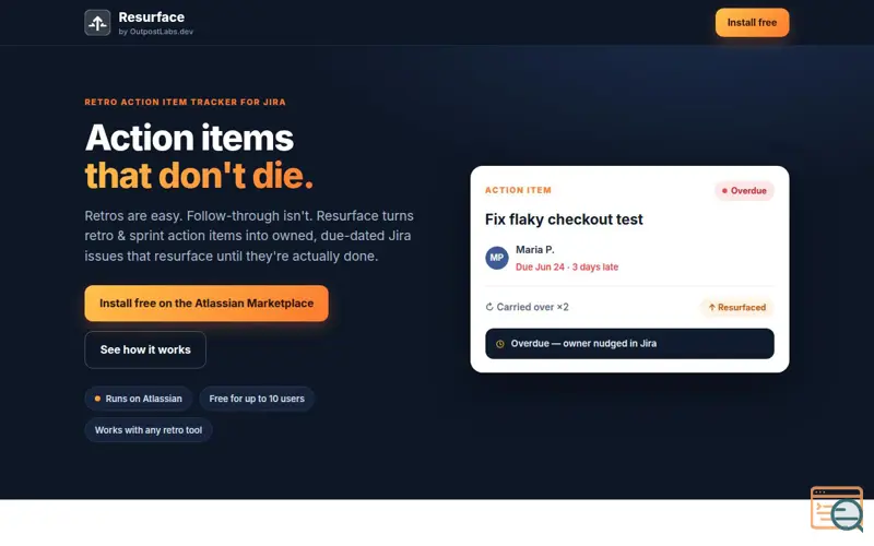 Screenshot of Resurface by OutpostLabs