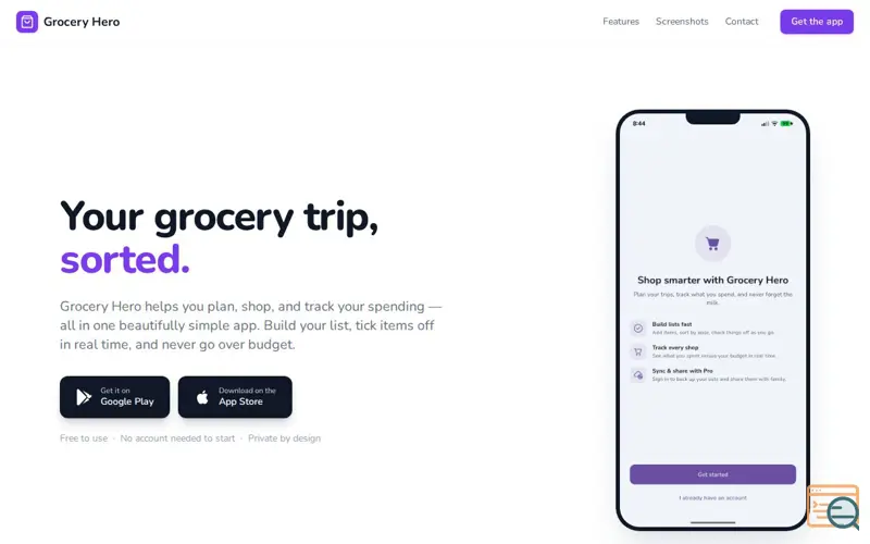 Screenshot of Grocery Hero