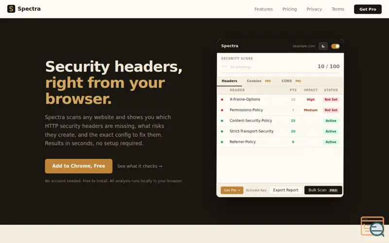 Screenshot of Spectra