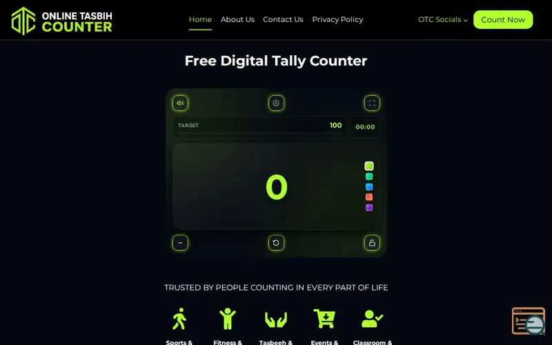 Screenshot of Online Tasbih Counter