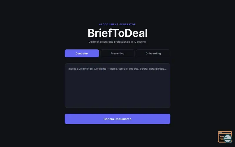 Screenshot of BriefToDeal