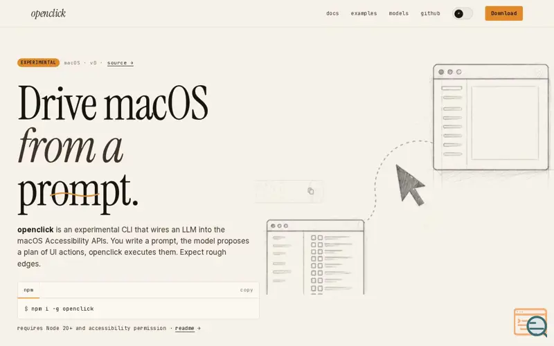 Screenshot of Openclick