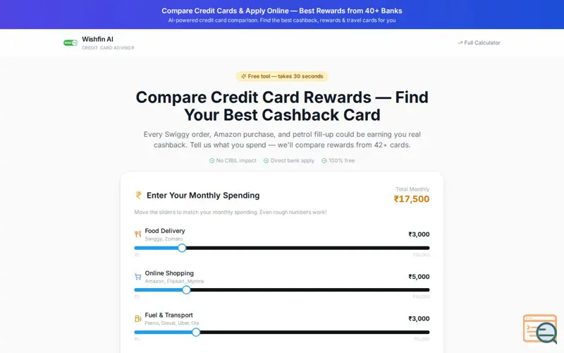 Screenshot of Wishfin