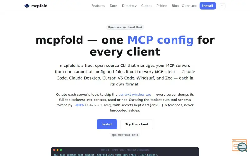 Screenshot of mcpfold