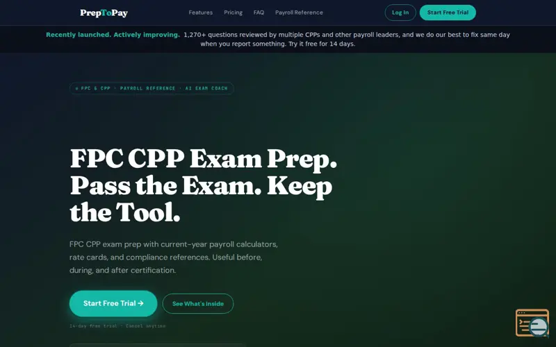Screenshot of PrepToPay, a launch using Kit (ConvertKit)