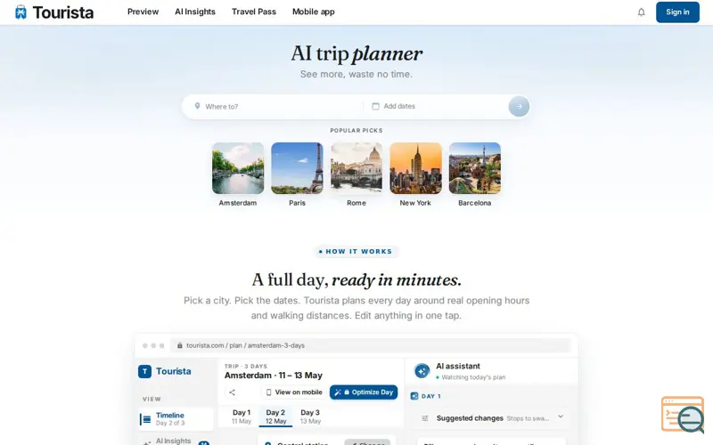 Screenshot of Tourista