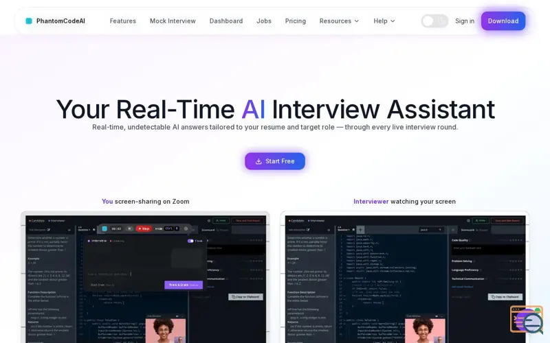 Screenshot of PhantomCodeAI