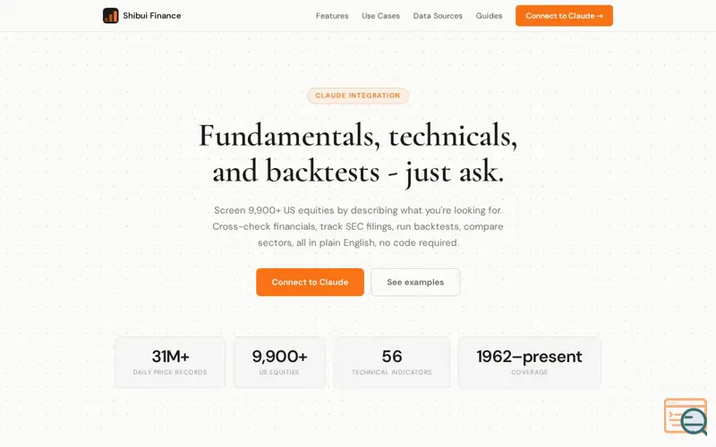 Screenshot of Shibui Finance