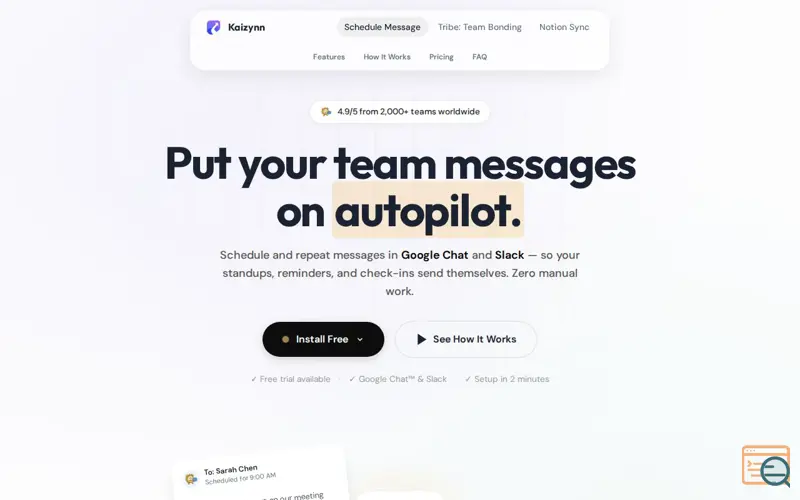Screenshot of Schedule Message