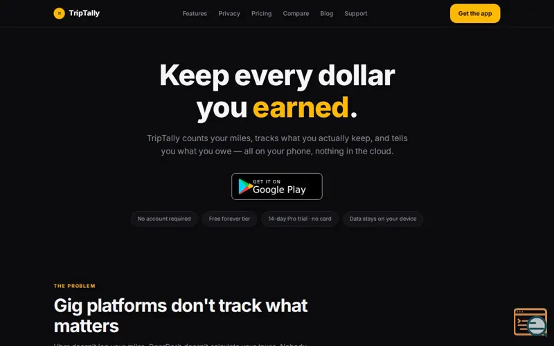 Screenshot of TripTally