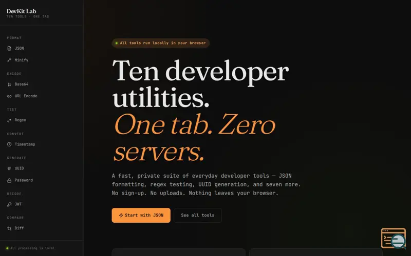 Screenshot of DevKit Lab