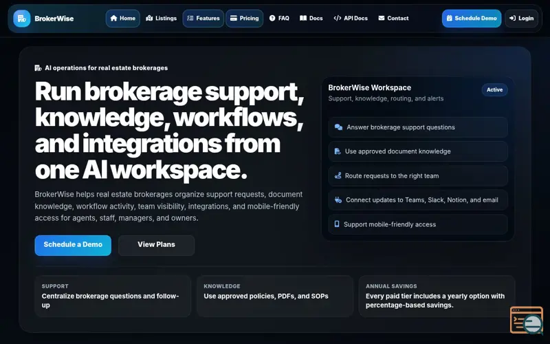Screenshot of BrokerWise