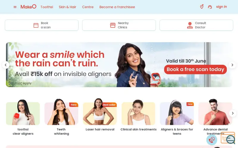 Screenshot of AI-Powered Smile & Skin Scan With MakeO