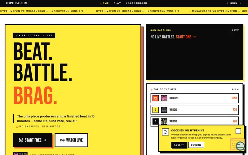 Screenshot of HypeHive.fun
