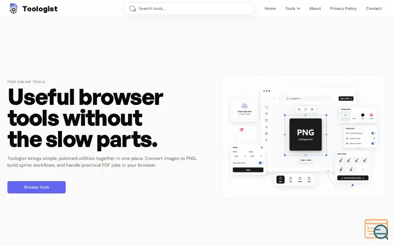 Screenshot of Toologist