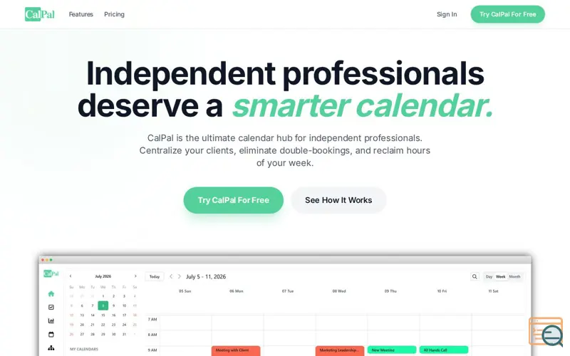Screenshot of CalPal