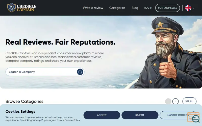 Screenshot of Credible Captain