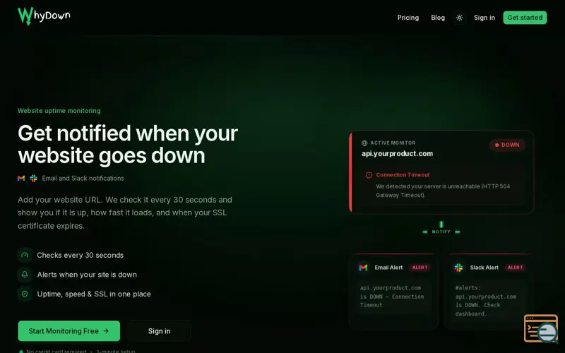 Screenshot of Whydown