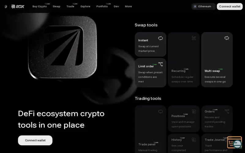 Screenshot of 8DX — DEX Aggregator