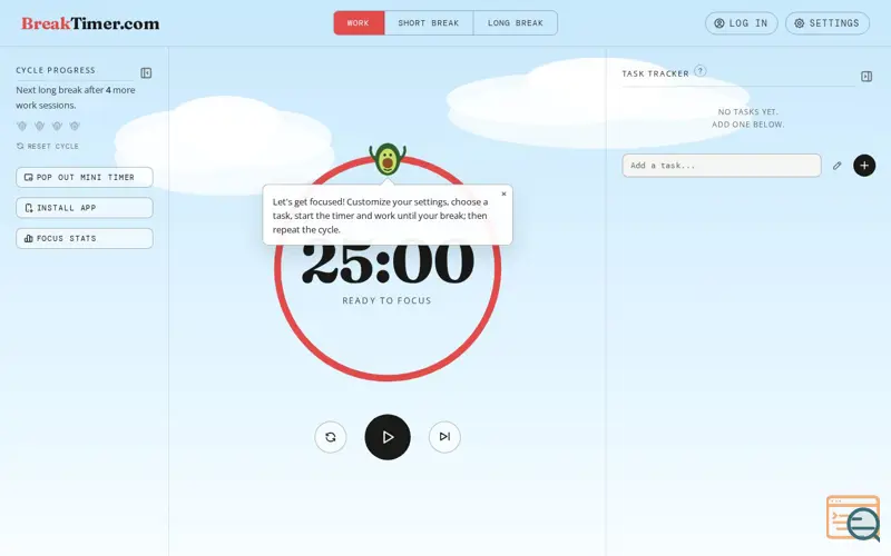 Screenshot of Break Timer