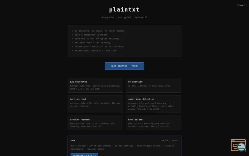 Screenshot of PlainTXT