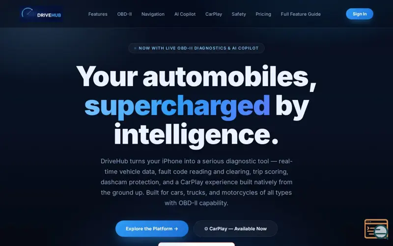 Screenshot of DriveHub