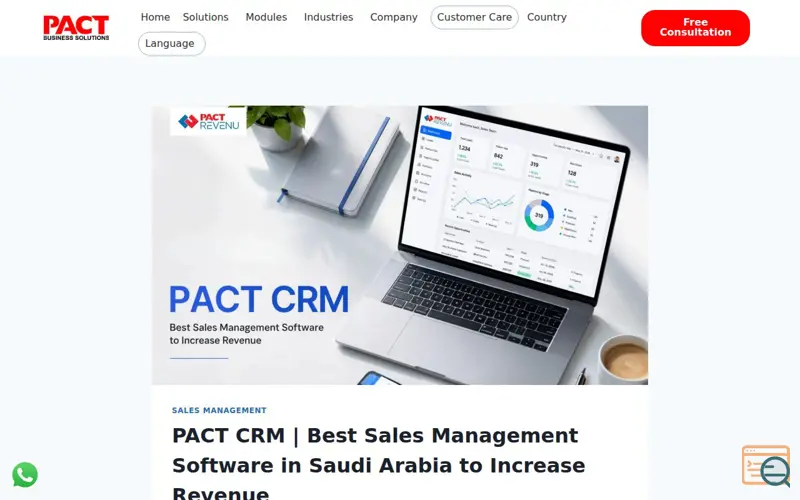 Screenshot of PACT CRM