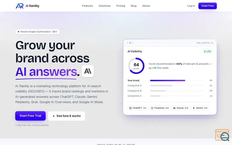 Screenshot of AI Rankly