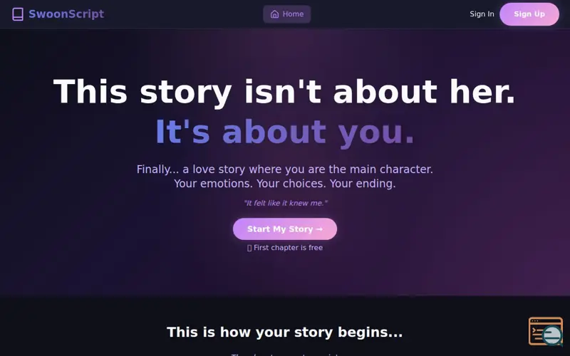 Screenshot of SwoonScript