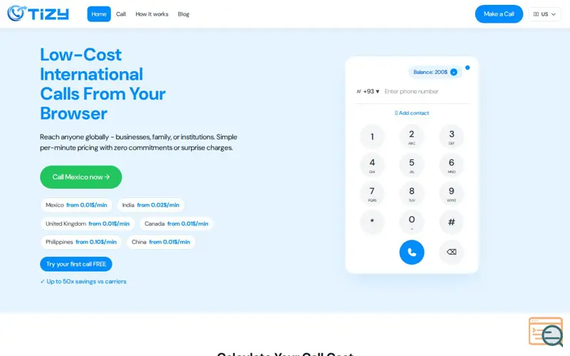 Screenshot of Tizy, a launch using SecureMail Pro
