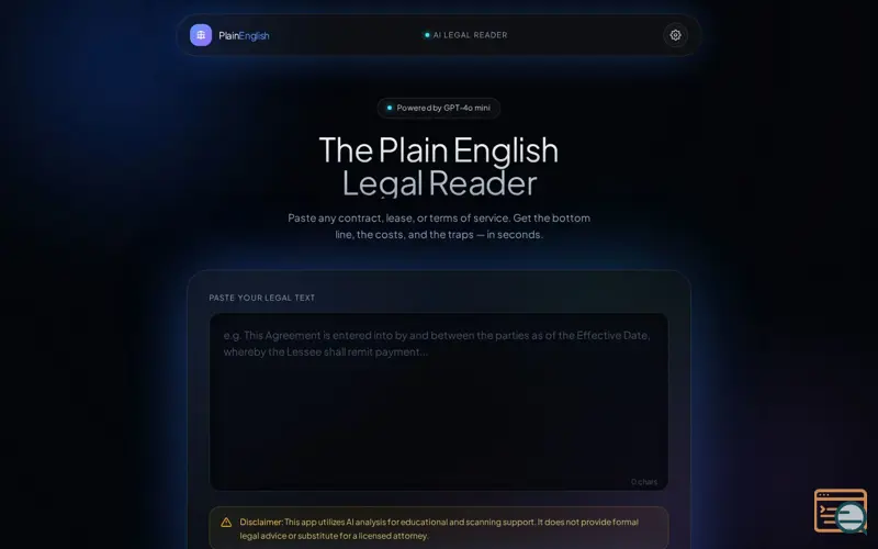 Screenshot of The Plain English Legal Reader