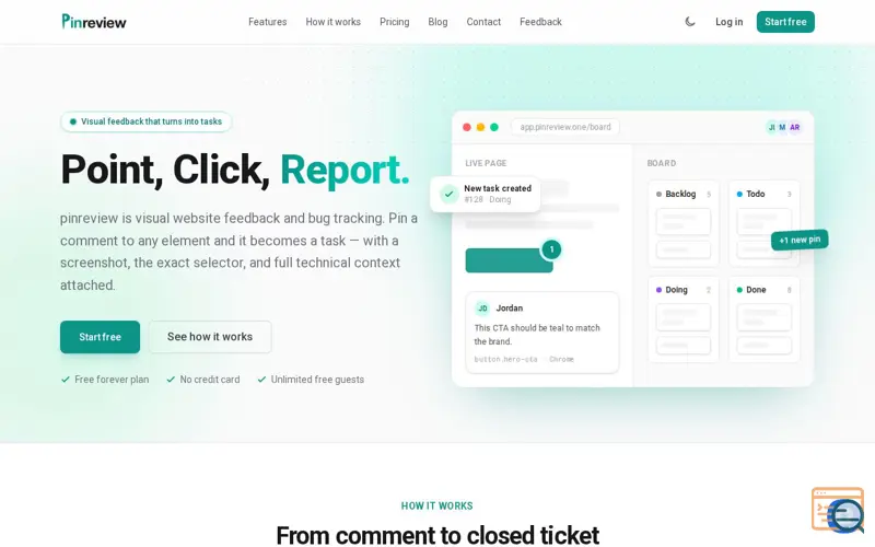 Screenshot of Pinreview