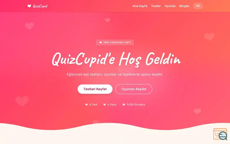Screenshot of QuizCupid