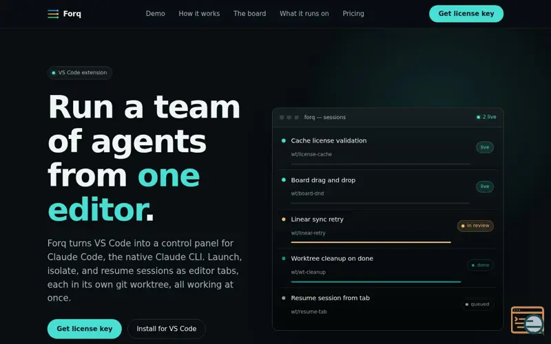 Screenshot of Forq