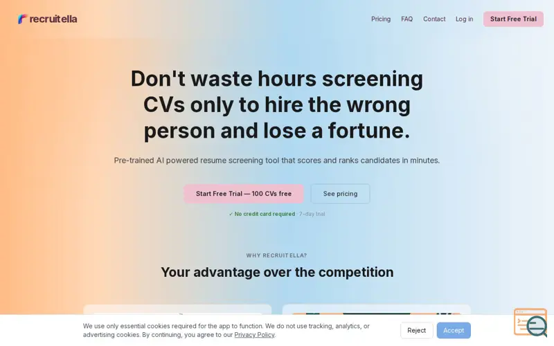 Screenshot of recruitella