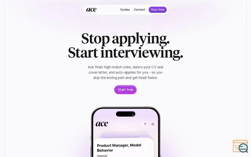 Screenshot of Ace - AI Job Search App
