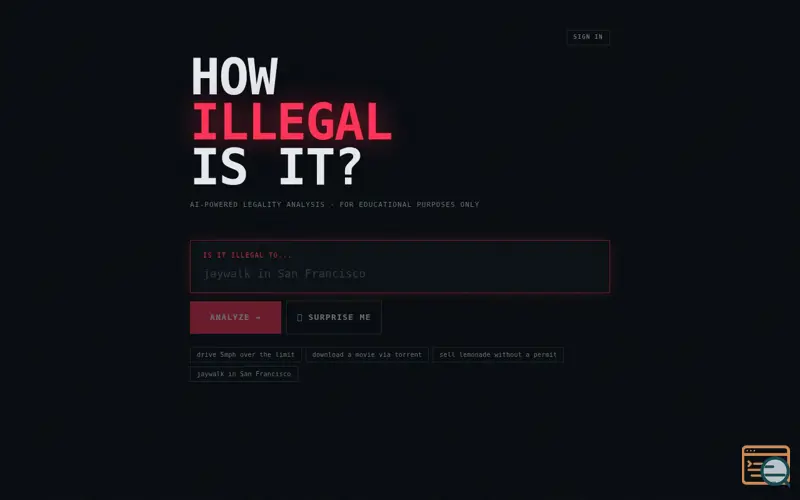 Screenshot of How Illegal Is It?