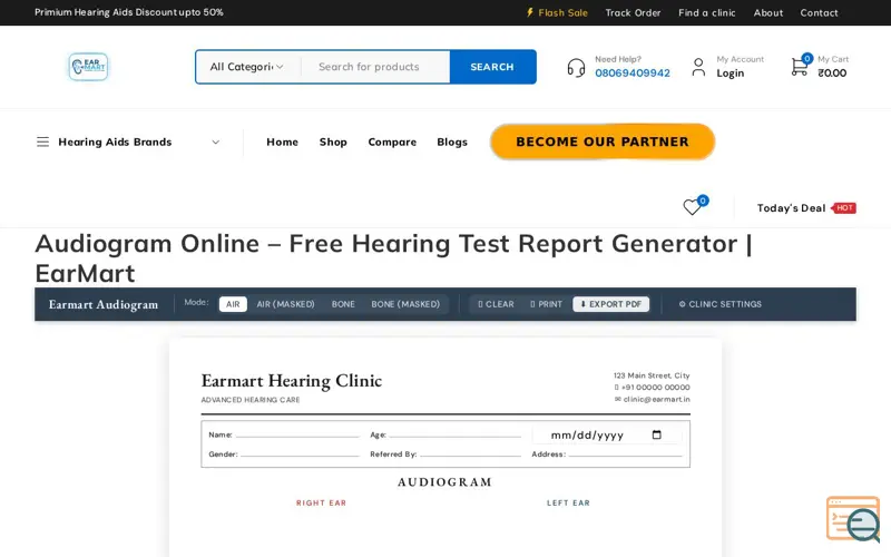 Screenshot of EarMart Hearing Solutions -