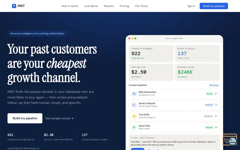 Screenshot of MIST — Imaginary Sales