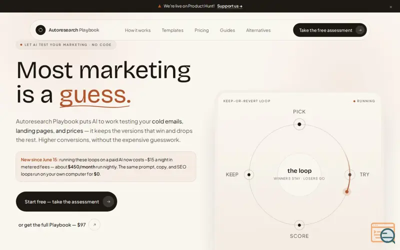 Screenshot of Autoresearch Playbook