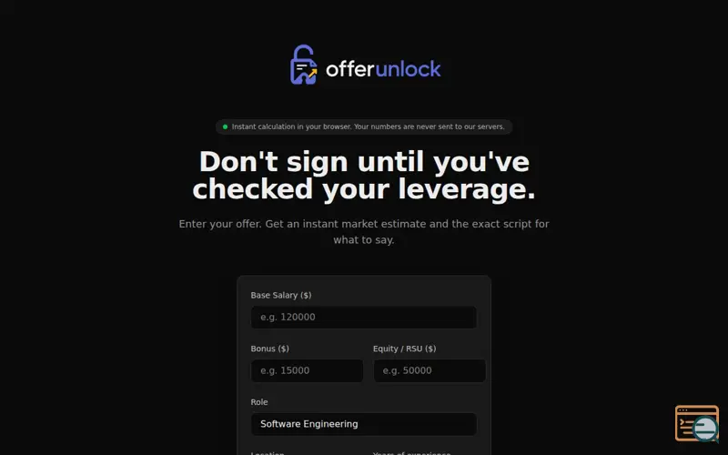 Screenshot of OfferUnlock