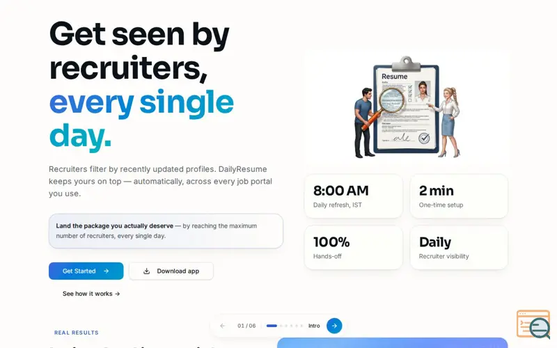 Screenshot of Dailyresume