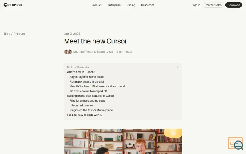 Screenshot of Cursor 3, a launch using DocuSign