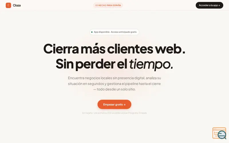Screenshot of Cloza