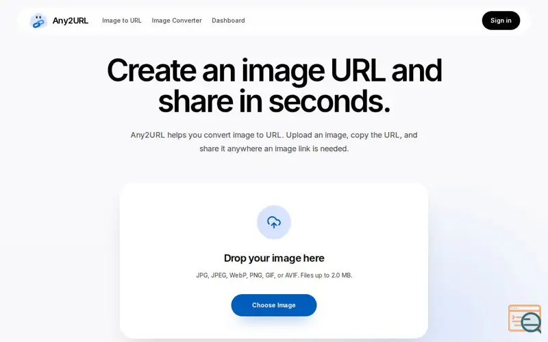 Screenshot of Any2URL